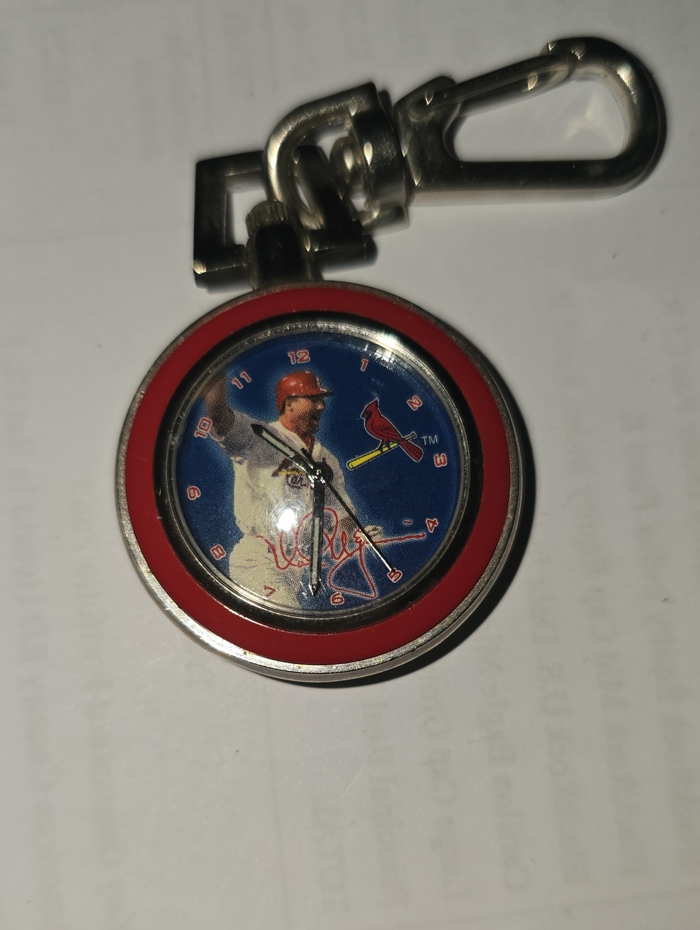 St. Louis Cardinals Red Round Keychain Watch